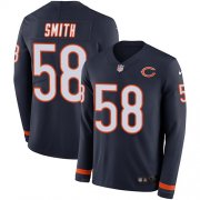 Wholesale Cheap Nike Bears #58 Roquan Smith Navy Blue Team Color Men's Stitched NFL Limited Therma Long Sleeve Jersey