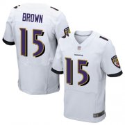 Wholesale Cheap Nike Ravens #15 Marquise Brown White Men's Stitched NFL New Elite Jersey