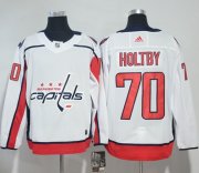 Wholesale Cheap Adidas Capitals #70 Braden Holtby White Road Authentic Stitched NHL Jersey
