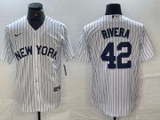 Cheap Men's New York Yankees #42 Mariano Rivera White 2024 Cool Base Stitched Jerseys
