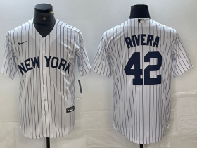 Cheap Men\'s New York Yankees #42 Mariano Rivera White 2024 Cool Base Stitched Jerseys