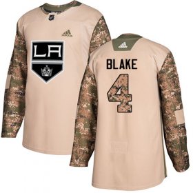 Wholesale Cheap Adidas Kings #4 Rob Blake Camo Authentic 2017 Veterans Day Stitched NHL Jersey