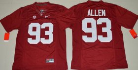 Wholesale Cheap Men\'s Alabama Crimson Tide #93 Jonathan Allen Red Limited Stitched College Football Nike NCAA Jersey