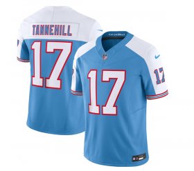Wholesale Cheap Men\'s Tennessee Titans #17 Ryan Tannehill Blue White 2023 F.U.S.E. Vapor Limited Throwback Football Stitched Jersey