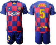 Wholesale Cheap Barcelona #5 Sergio Home Soccer Club Jersey