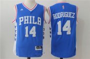 Wholesale Cheap Men's Philadelphia 76ers #14 Sergio Rodriguez NEW Blue Stitched NBA adidas Revolution 30 Swingman Jersey