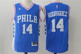 Wholesale Cheap Men\'s Philadelphia 76ers #14 Sergio Rodriguez NEW Blue Stitched NBA adidas Revolution 30 Swingman Jersey
