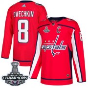 Wholesale Cheap Adidas Capitals #8 Alex Ovechkin Red Home Authentic Stanley Cup Final Champions Stitched NHL Jersey