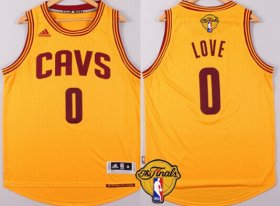 Wholesale Cheap Men\'s Cleveland Cavaliers #0 Kevin Love 2016 The NBA Finals Patch Yellow Jersey