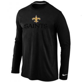 Wholesale Cheap Nike New Orleans Saints Authentic Logo Long Sleeve T-Shirt Black