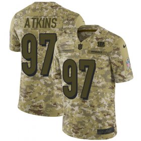 Wholesale Cheap Nike Bengals #97 Geno Atkins Camo Youth Stitched NFL Limited 2018 Salute to Service Jersey