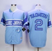 Wholesale Cheap Blue Jays #2 Troy Tulowitzki Light Blue Exclusive New Cool Base Stitched MLB Jersey