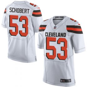 Wholesale Cheap Nike Browns #53 Joe Schobert White Men\'s Stitched NFL New Elite Jersey