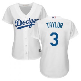 Wholesale Cheap Dodgers #3 Chris Taylor White Home Women\'s Stitched MLB Jersey
