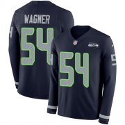 Wholesale Cheap Nike Seahawks #54 Bobby Wagner Steel Blue Team Color Men's Stitched NFL Limited Therma Long Sleeve Jersey