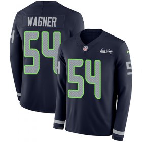 Wholesale Cheap Nike Seahawks #54 Bobby Wagner Steel Blue Team Color Men\'s Stitched NFL Limited Therma Long Sleeve Jersey