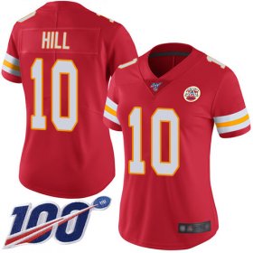Wholesale Cheap Nike Chiefs #10 Tyreek Hill Red Team Color Women\'s Stitched NFL 100th Season Vapor Limited Jersey