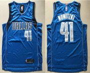 Wholesale Cheap Men's Dallas Mavericks #41 Dirk Nowitzki New Blue 2017-2018 Nike Swingman Wish Stitched NBA Jersey