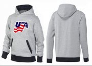 Wholesale Cheap Olympic Team USA Pullover Hoodie Grey/Black