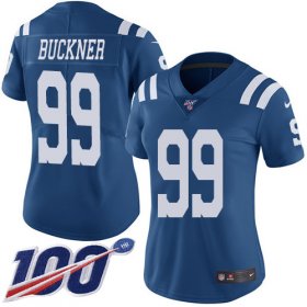 Wholesale Cheap Nike Colts #99 DeForest Buckner Royal Blue Women\'s Stitched NFL Limited Rush 100th Season Jersey