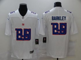 Wholesale Cheap Men\'s New York Giants #26 Saquon Barkley White 2020 Shadow Logo Vapor Untouchable Stitched NFL Nike Limited Jersey