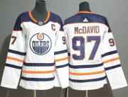 Wholesale Cheap Adidas Oilers #97 Connor McDavid White Road Authentic Women's Stitched NHL Jersey