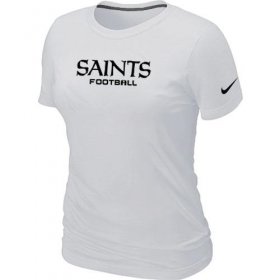 Wholesale Cheap Women\'s Nike New Orleans Saints Sideline Legend Authentic Font T-Shirt White