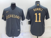 Wholesale Men's Cleveland Indians #11 Jose Ramirez Grey 2022 All Star Stitched Cool Base Nike Jersey