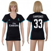 Wholesale Cheap Women's Real Madrid #33 Campeones Away Soccer Club Jersey