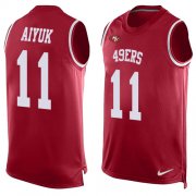 Wholesale Cheap Nike 49ers #11 Brandon Aiyuk Red Team Color Men's Stitched NFL Limited Tank Top Jersey