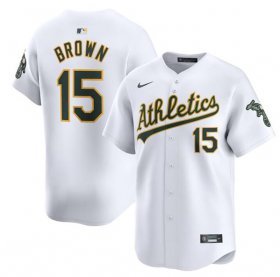 Cheap Men\'s Oakland Athletics #15 Seth Brown White Home Limited Stitched Jersey