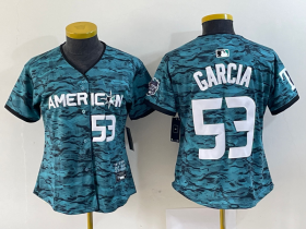 Wholesale Cheap Women\'s Texas Rangers #53 Adolis Garcia Number Teal 2023 All Star Stitched Baseball Jersey