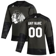 Wholesale Cheap Chicago Blackhawks Adidas 2019 Veterans Day Authentic Custom Practice NHL Jersey Camo