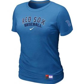 Wholesale Cheap Women\'s Boston Red Sox Nike Short Sleeve Practice MLB T-Shirt Indigo Blue
