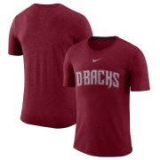 Wholesale Cheap Arizona Diamondbacks Nike Wordmark Tri-Blend T-Shirt Red