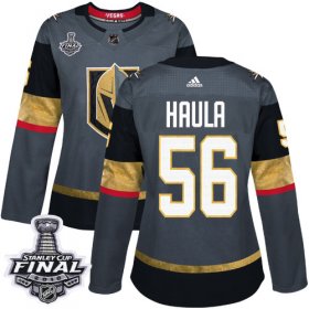 Wholesale Cheap Adidas Golden Knights #56 Erik Haula Grey Home Authentic 2018 Stanley Cup Final Women\'s Stitched NHL Jersey