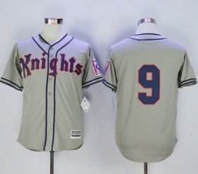 Wholesale Cheap New York Knights The Natural #9 Roy Hobbs Grey Movie Stitched MLB Jersey