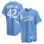 Wholesale Cheap Men's Los Angeles Dodgers #42 Jackie Robinson Light Blue Cool Base Stitched Baseball Jersey