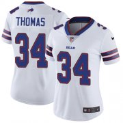 Wholesale Cheap Nike Bills #34 Thurman Thomas White Women's Stitched NFL Vapor Untouchable Limited Jersey