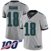 Wholesale Cheap Nike Eagles #18 Jalen Reagor Silver Men's Stitched NFL Limited Inverted Legend 100th Season Jersey