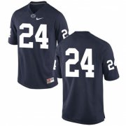 Wholesale Cheap Men's Penn State Nittany Lions #24 Miles Sanders No Name Navy Blue College Football Stitched Nike NCAA Jersey