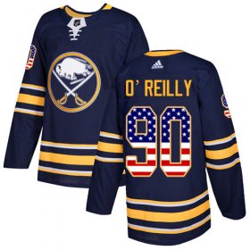 Wholesale Cheap Adidas Sabres #90 Ryan O\'Reilly Navy Blue Home Authentic USA Flag Youth Stitched NHL Jersey