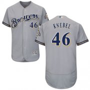 Wholesale Cheap Brewers #46 Corey Knebel Grey Flexbase Authentic Collection Stitched MLB Jersey