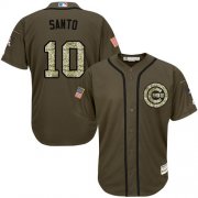 Wholesale Cheap Cubs #10 Ron Santo Green Salute to Service Stitched Youth MLB Jersey