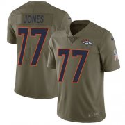 Wholesale Cheap Nike Broncos #77 Sam Jones Olive Men's Stitched NFL Limited 2017 Salute To Service Jersey