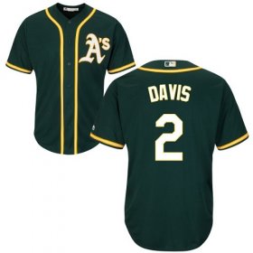 Wholesale Cheap Athletics #2 Khris Davis Green Cool Base Stitched Youth MLB Jersey