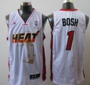 Wholesale Cheap Miami Heats #1 Chris Bosh White The Finals Commemorative Jersey