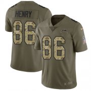 Wholesale Cheap Nike Chargers #86 Hunter Henry Olive/Camo Men's Stitched NFL Limited 2017 Salute To Service Jersey