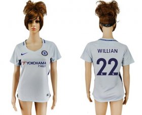 Wholesale Cheap Women\'s Chelsea #22 Willian Away Soccer Club Jersey