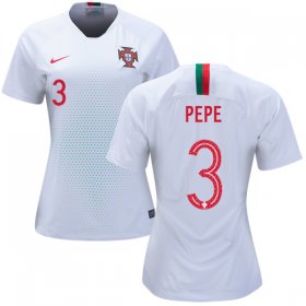 Wholesale Cheap Women\'s Portugal #3 Pepe Away Soccer Country Jersey
